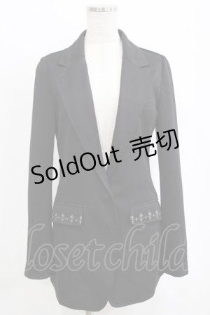 画像: Rozen Kavalier / 刺繍ロングジャケット  ブラック H-26-01-06-037-OO-JA-KB-ZH