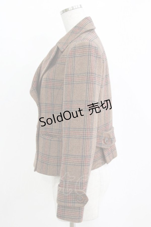 画像2: Jane Marple / ビッググレンチェックのジャケット  ブラウン H-26-01-06-039-JM-JA-KB-ZH (2)