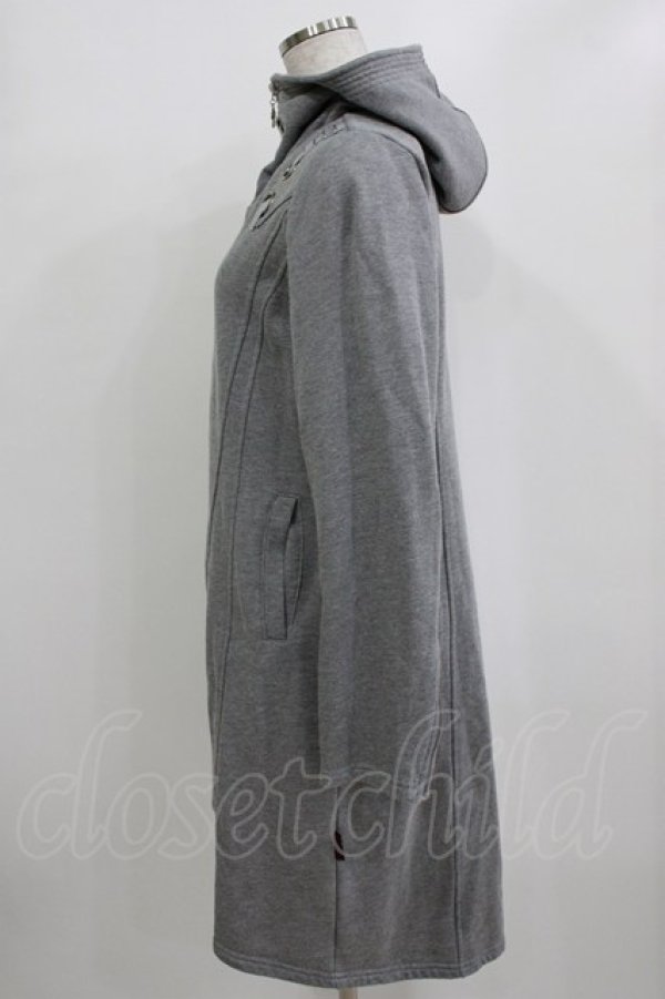 画像2: Ozz conte / 刺繍ロングパーカー  グレー H-26-01-06-043-OO-TO-KB-ZH (2)