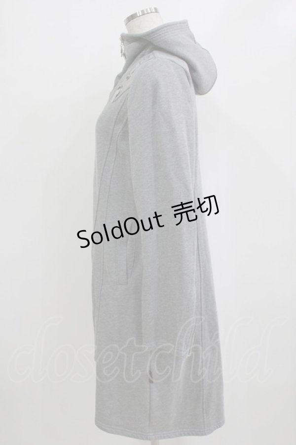 画像2: Ozz conte / 刺繍ロングパーカー  グレー H-26-01-06-043-OO-TO-KB-ZH (2)