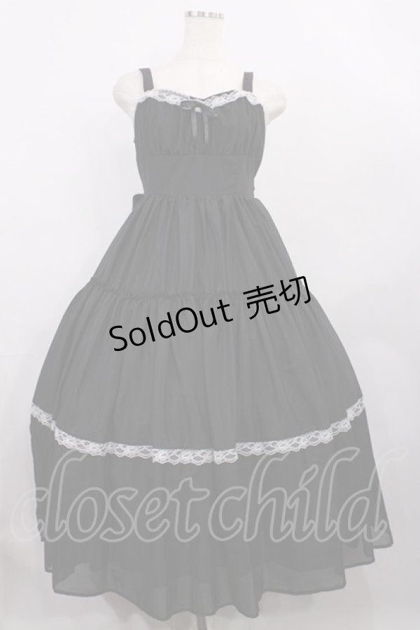 画像1: Lovely Tency / 眞白ありすコラボ/ティアードジャンパースカート M ブラック H-26-01-06-1001-LO-OP-NS-ZH (1)