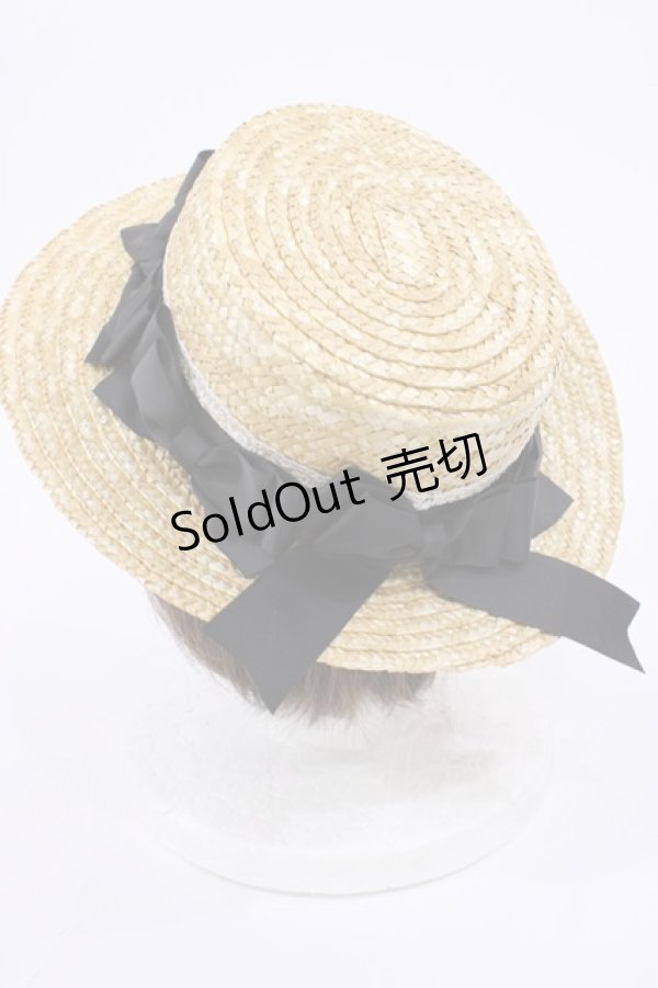 画像2: Amavel / リボン付きカンカン帽  ナチュラル/ブラック H-26-01-06-1041-CA-AC-NS-ZH (2)