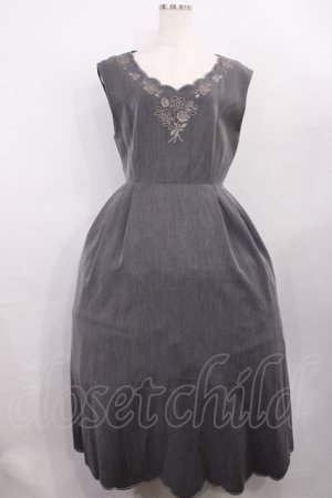 画像: an another angelus / ローズカットワーク刺繍ジャンパースカート Free GRAY H-26-01-06-1005-CA-OP-NS-ZH