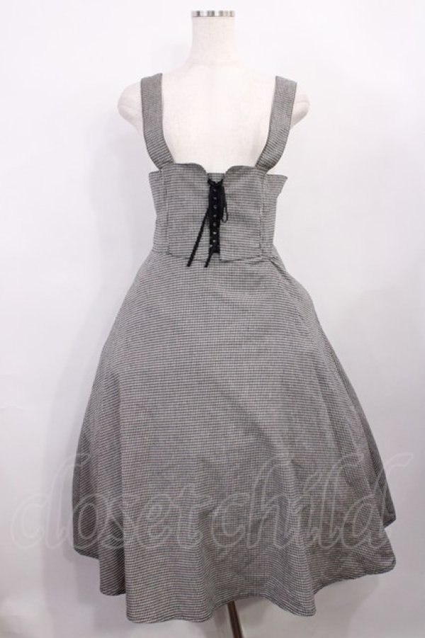 画像1: F&A / フロントレースアップコルセットワンピース Free BLACK×WH H-26-01-06-1009-LO-OP-NS-ZH (1)