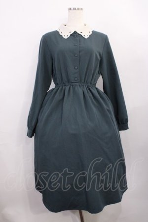 画像: F i.n.t / カットワーククレリック衿ワンピース Free BLUE GREEN H-26-01-06-1011-CA-OP-NS-ZH