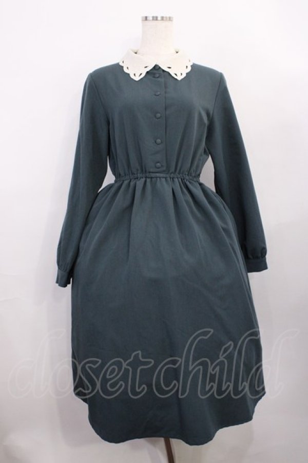 画像1: F i.n.t / カットワーククレリック衿ワンピース Free BLUE GREEN H-26-01-06-1011-CA-OP-NS-ZH (1)