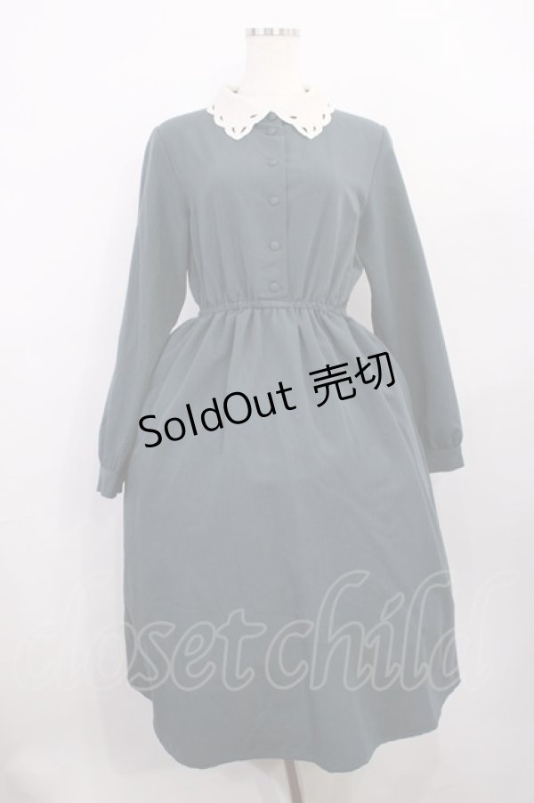 画像1: F i.n.t / カットワーククレリック衿ワンピース Free BLUE GREEN H-26-01-06-1011-CA-OP-NS-ZH (1)