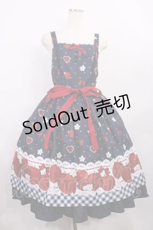 画像: Chalmiere / スウィーティアップルジャンパースカート M ネイビー H-26-01-06-1002-LO-OP-NS-ZH