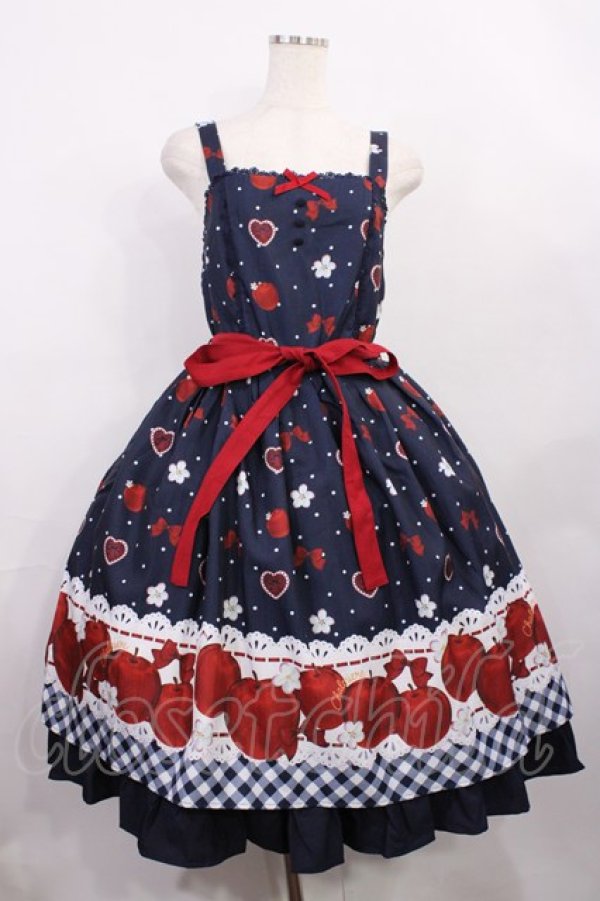 画像1: Chalmiere / スウィーティアップルジャンパースカート M ネイビー H-26-01-06-1002-LO-OP-NS-ZH (1)