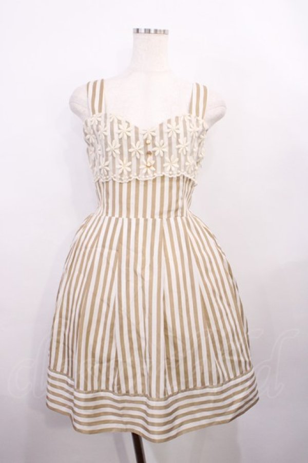 画像1: Fi.n.t / ストライプワンピース Free ベージュ H-26-01-06-1014-CA-OP-NS-ZH (1)