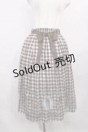 画像: axes femme / チョコミントプリントスカート Free ブラウン H-26-01-06-1016-AX-SK-NS-ZH