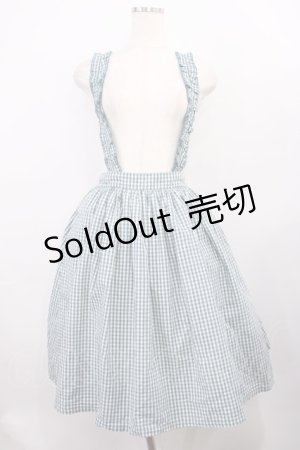 画像: F i.n.t / フリルサス付きギャザースカート Free ブルーグリーン H-26-01-06-1019-CA-SK-NS-ZH