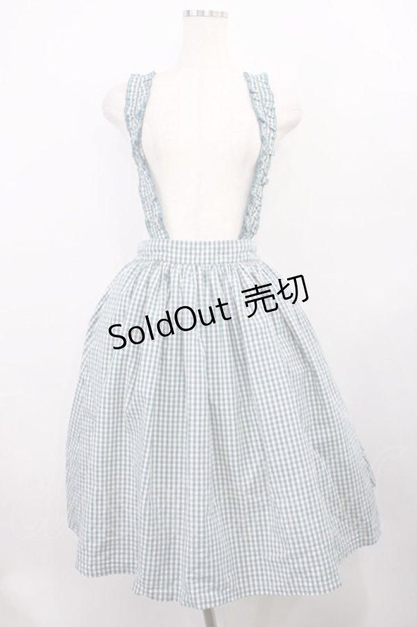 画像1: F i.n.t / フリルサス付きギャザースカート Free ブルーグリーン H-26-01-06-1019-CA-SK-NS-ZH (1)