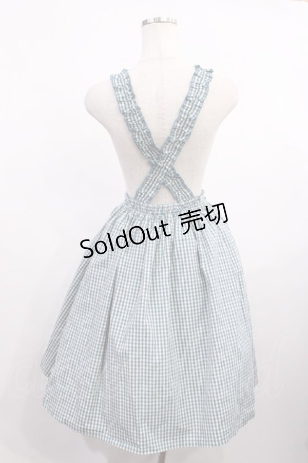 画像2: F i.n.t / フリルサス付きギャザースカート Free ブルーグリーン H-26-01-06-1019-CA-SK-NS-ZH (2)