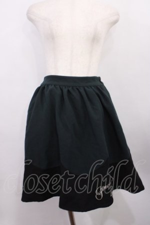 画像: axes femme POETIQUE / トランプ刺繍バイカラースカート M ブラック/グリーン H-26-01-06-1021-AX-SK-NS-ZH