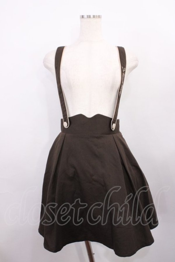 画像1: Fi.n.t / サスペンダー刺繍スカート Free ブラウン H-26-01-06-1022-CA-SK-NS-ZH (1)
