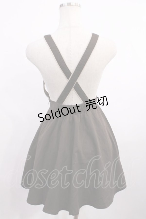 画像2: Fi.n.t / サスペンダー刺繍スカート Free ブラウン H-26-01-06-1022-CA-SK-NS-ZH (2)