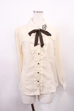 画像: axes femme / ローズトランプ刺繍ブラウス M 生成り H-26-01-06-1028-AX-BL-NS-ZH