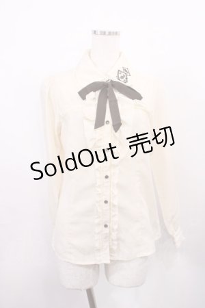 画像: axes femme / ローズトランプ刺繍ブラウス M 生成り H-26-01-06-1028-AX-BL-NS-ZH