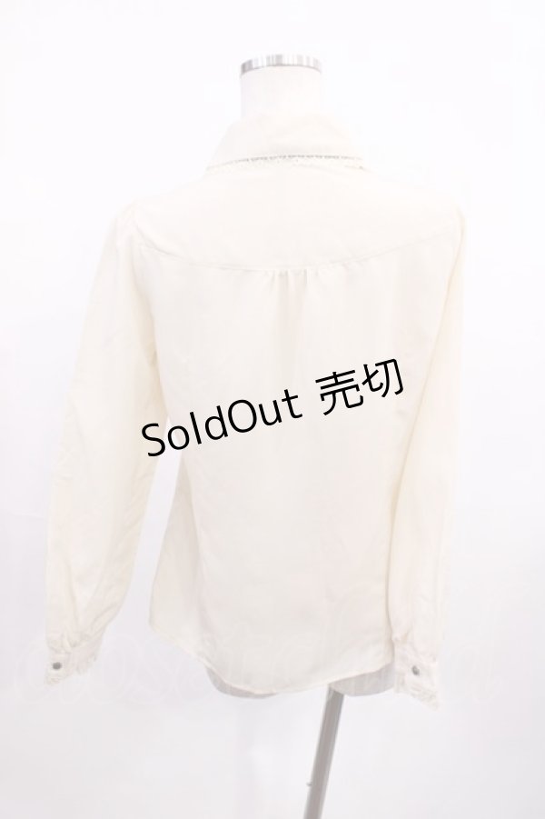 画像2: axes femme / ローズトランプ刺繍ブラウス M 生成り H-26-01-06-1028-AX-BL-NS-ZH (2)