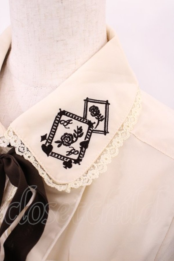 画像3: axes femme / ローズトランプ刺繍ブラウス M 生成り H-26-01-06-1028-AX-BL-NS-ZH (3)