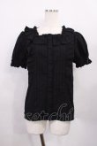 画像1: axes femme kawaii / ドット柄コットン風ブラウス M ブラック H-26-01-06-1030-AX-BL-NS-ZH (1)