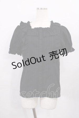 画像: axes femme Kawaii / ドット柄コットン風ブラウス M ブラック H-26-01-06-1030-AX-BL-NS-ZH