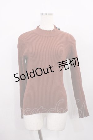画像: F&A / 釦使いハイネックリブニットプルオーバー Free BROWN H-26-01-06-1032-LO-TO-NS-ZH