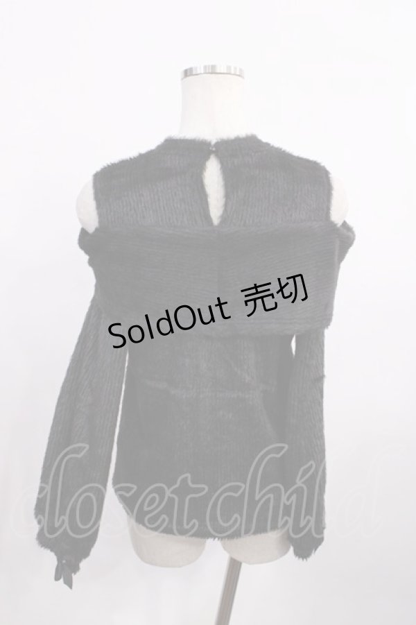 画像2: Amavel / オープンショルダーリボンニットトップス Free ブラック H-26-01-06-1033-CA-TO-NS-ZH (2)