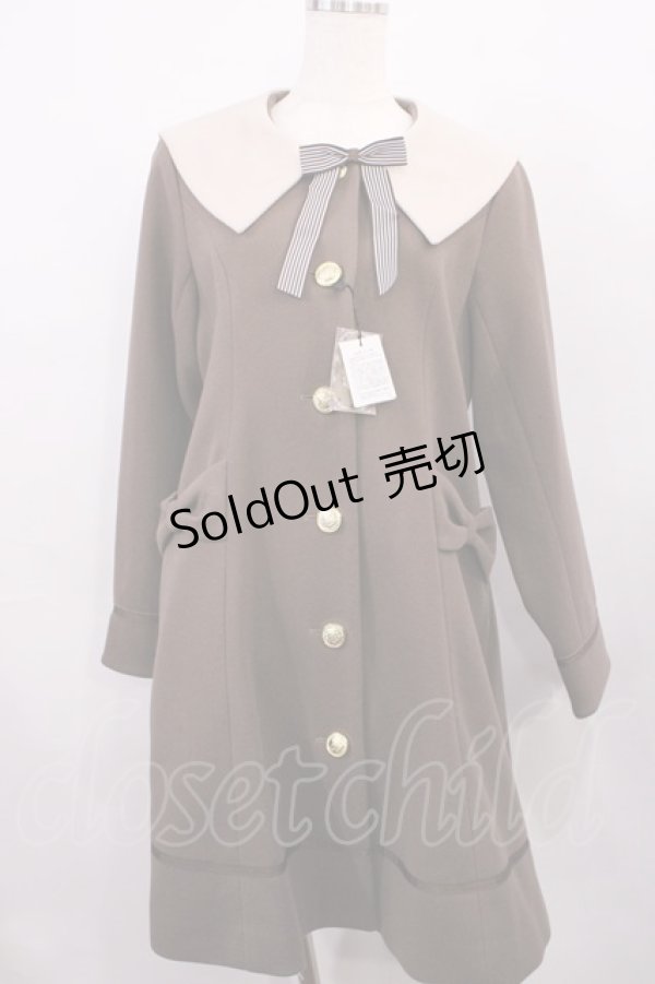 画像1: Amavel / ストライプリボンセーラーコート Free ブラウン H-26-01-06-1036-CA-CO-NS-ZH (1)