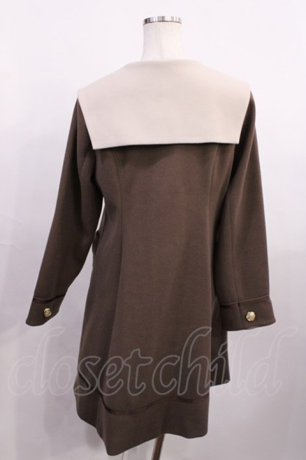 画像2: Amavel / ストライプリボンセーラーコート Free ブラウン H-26-01-06-1036-CA-CO-NS-ZH (2)