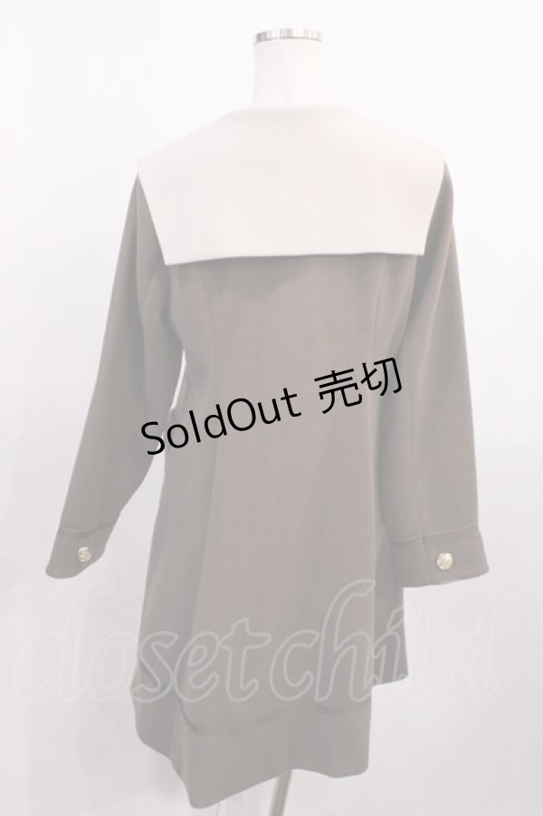 画像2: Amavel / ストライプリボンセーラーコート Free ブラウン H-26-01-06-1036-CA-CO-NS-ZH (2)