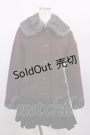 画像: axes femme / プリーツデザインコート M ワイン H-26-01-06-1038-AX-CO-NS-ZH