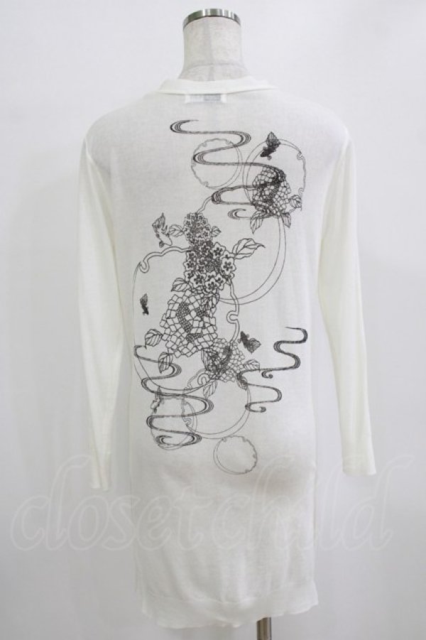 画像3: Ozz On / バックプリントロングカーデ  白 H-26-01-06-045-OO-TO-KB-ZT0108H (3)