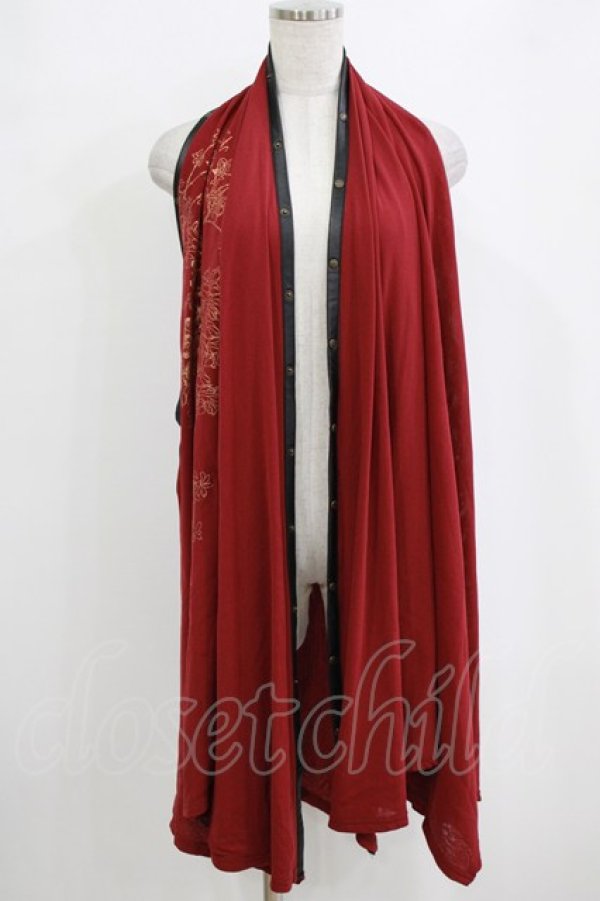 画像1: Ozz oneste / プリントジレ  赤 H-26-01-06-047-OO-TO-KB-ZH (1)