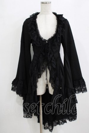画像: Qutie Frash / 着物レースカーディガン  ブラック H-26-01-06-049-QU-TO-KB-ZH