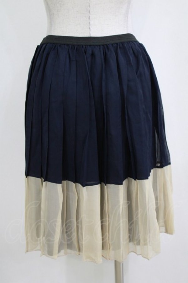 画像3: MARBLE / 配色ペチコート  ネイビー×アイボリー H-26-01-06-053-GO-SK-KB-ZH (3)