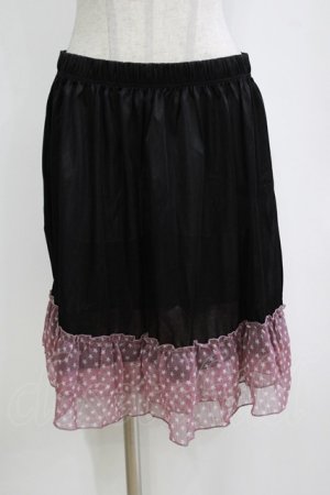 画像: MARBLE / スターフリルペチコート  黒×ピンク H-26-01-06-054-GO-SK-KB-ZH