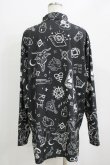 画像3: REFLEM / オカルト総柄シャツ  モノクロ H-26-01-06-056-PU-BL-KB-ZH (3)