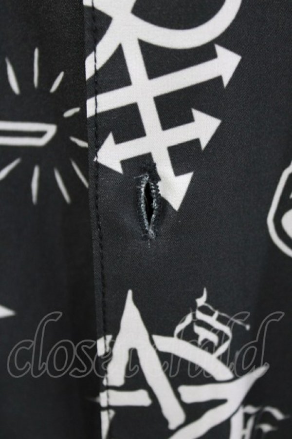 画像5: REFLEM / オカルト総柄シャツ  モノクロ H-26-01-06-056-PU-BL-KB-ZH (5)