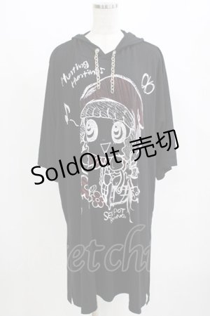 画像: SEX POT ReVeNGe / チェーンフードスリットBIGパーカー  ブラック H-26-01-06-059-SP-TO-KB-ZH