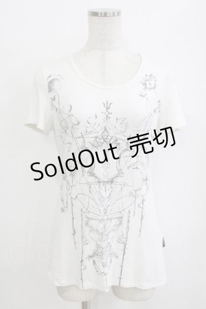 画像: Ozz Croce / 刺繍プリント半袖カットソー  白 H-26-01-06-060-OO-TO-KB-ZH