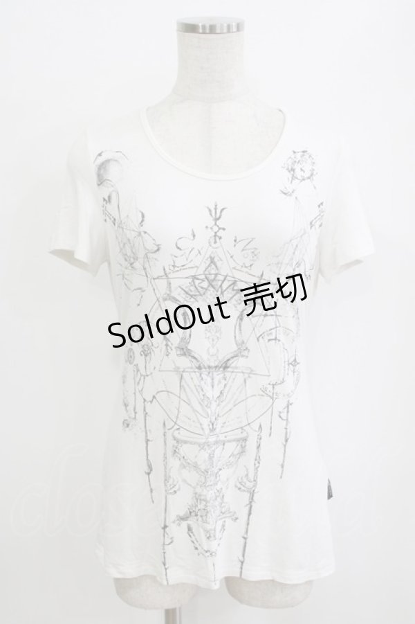 画像1: Ozz Croce / 刺繍プリント半袖カットソー  白 H-26-01-06-060-OO-TO-KB-ZH (1)