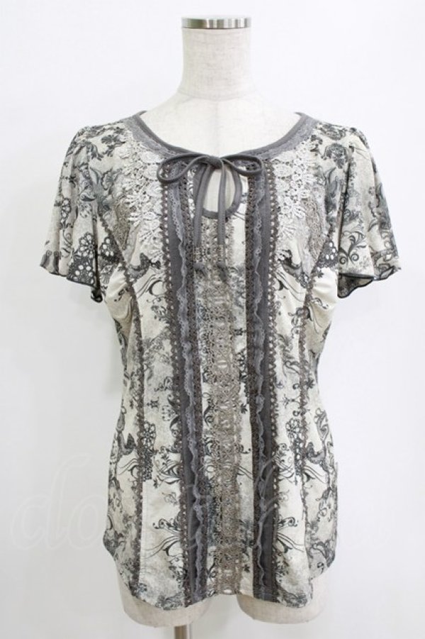 画像1: Rozen Kavalier / 総柄プリントトップス  グレー H-26-01-06-062-OO-TO-KB-ZT0108H (1)