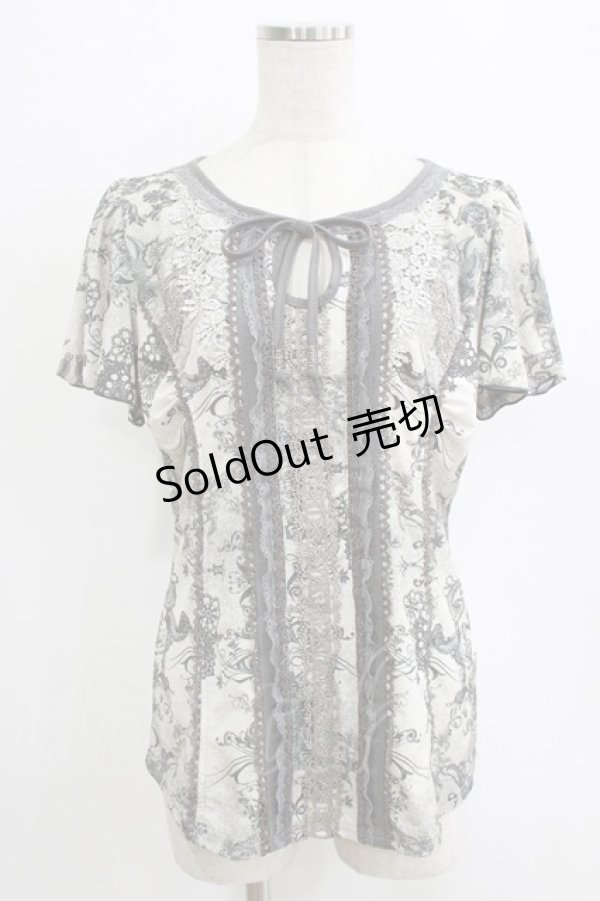 画像1: Rozen Kavalier / 総柄プリントトップス  グレー H-26-01-06-062-OO-TO-KB-ZT547 (1)