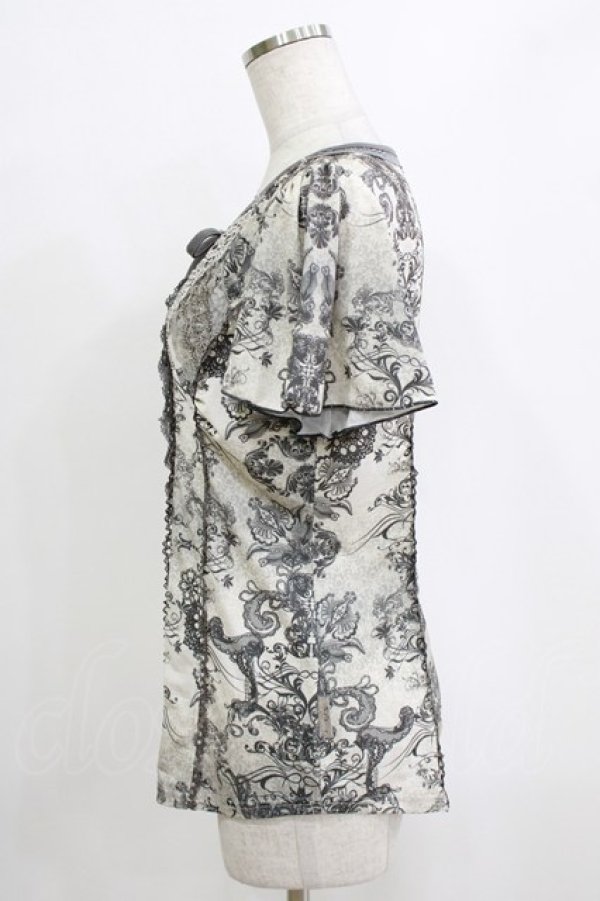 画像2: Rozen Kavalier / 総柄プリントトップス  グレー H-26-01-06-062-OO-TO-KB-ZT0108H (2)