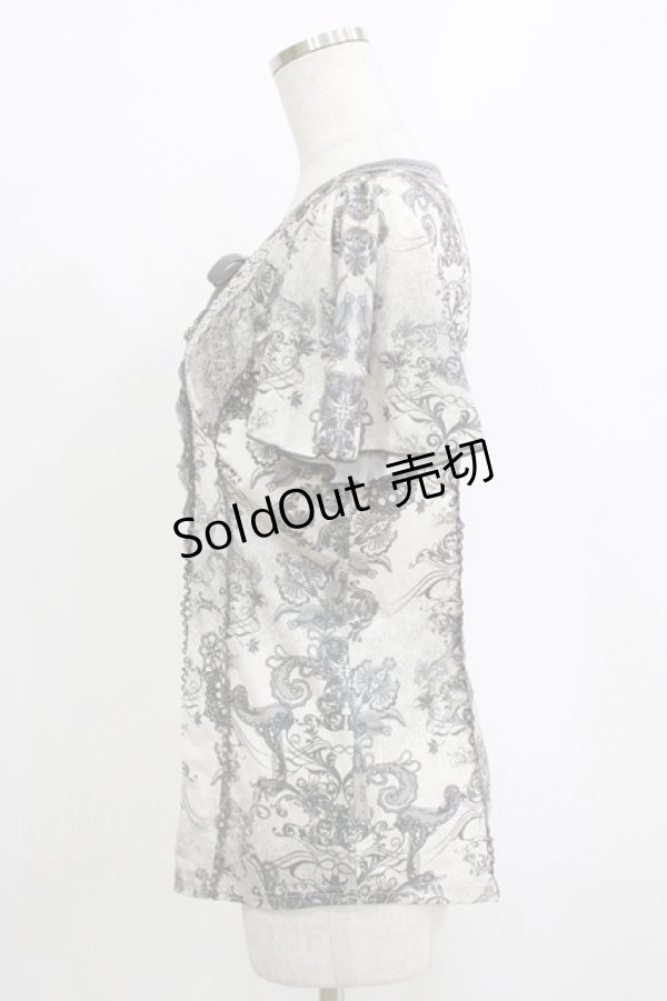 画像2: Rozen Kavalier / 総柄プリントトップス  グレー H-26-01-06-062-OO-TO-KB-ZT547 (2)