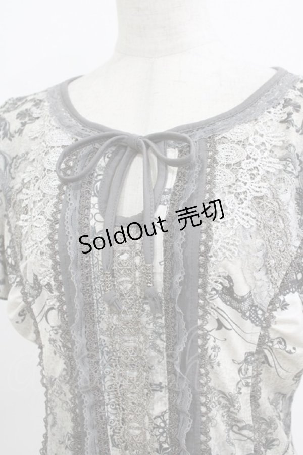 画像4: Rozen Kavalier / 総柄プリントトップス  グレー H-26-01-06-062-OO-TO-KB-ZT547 (4)