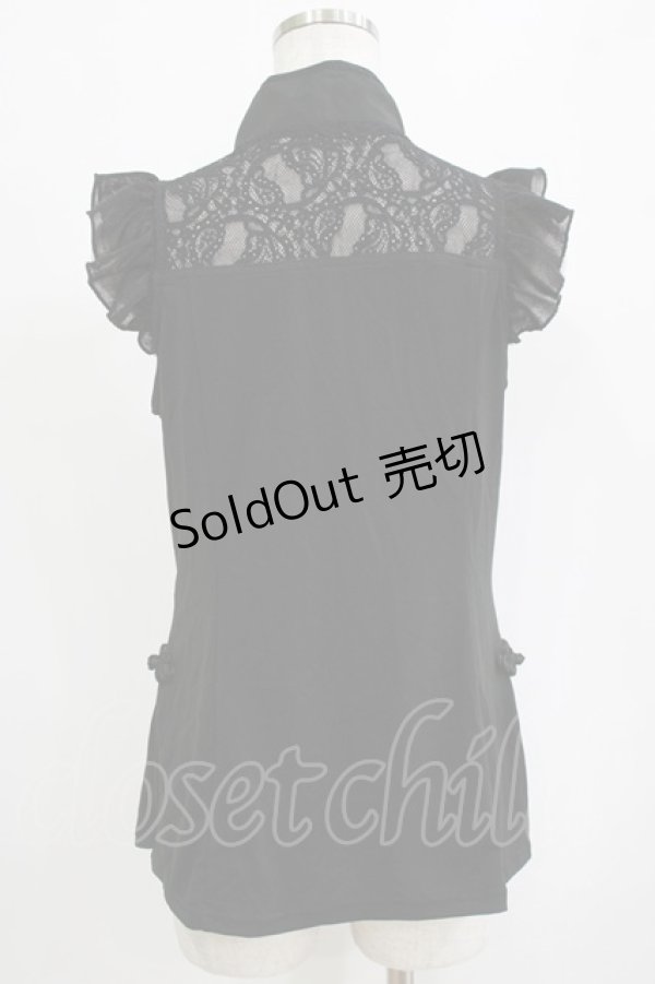 画像3: Qutie Frash / チャイナスリットタンク  ブラック×ブラック H-26-01-06-064-QU-TO-KB-ZT547 (3)