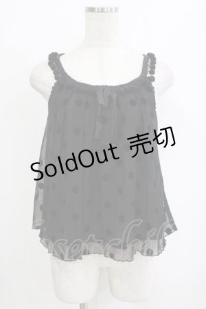 画像: Emily Temple cute / ドットフロッキーキャミソール  ブラック H-26-01-06-065-ET-TO-KB-ZH